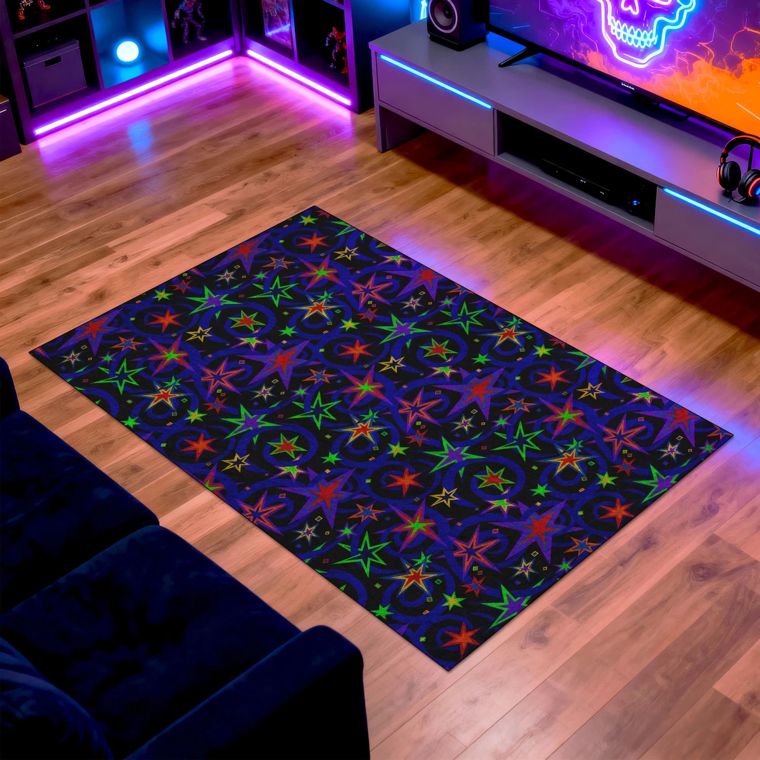 Starblast Rug – Neon Galaxy Gamer Carpet | Arcade Collection