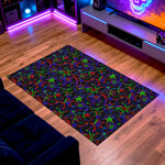 Non-slip retro gamer carpet with galaxy swirl design
