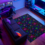 Non-slip rug with 90s style galaxy print