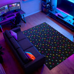 Customizable pixel invaders rug for living rooms and dorms