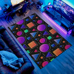 Customizable neon shapes rug for living rooms and dorms