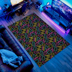 Customizable neon outline rug for living rooms and dorms