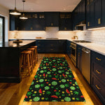 Robot vacuum safe washable kitchen rug with summer fruit pattern
