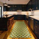 Washable non-slip kitchen rug with hotdog pattern