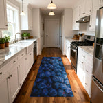 Fruit-inspired kitchen runner with realistic blueberry design