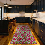 Berry mix kitchen rug with vibrant red and green colors