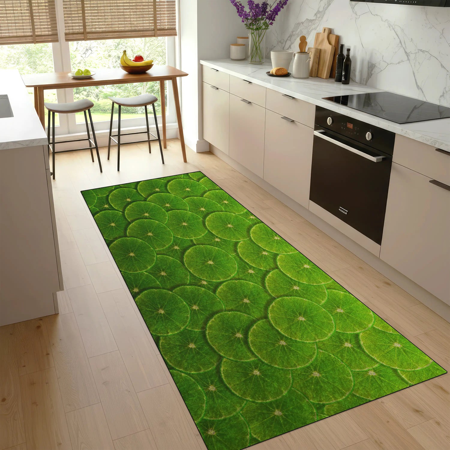 Lime Slice Kitchen Rug | Washable Non-Slip Runner | Kitchen Rug