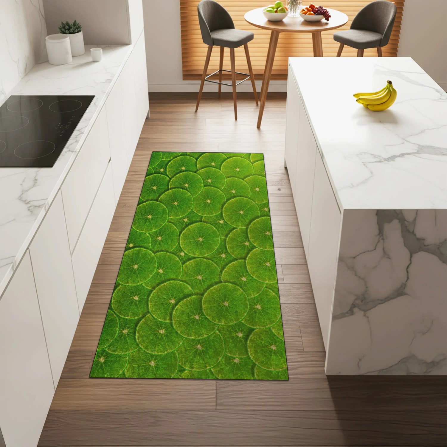 Lime Slice Kitchen Rug | Washable Non-Slip Runner | Kitchen Rug