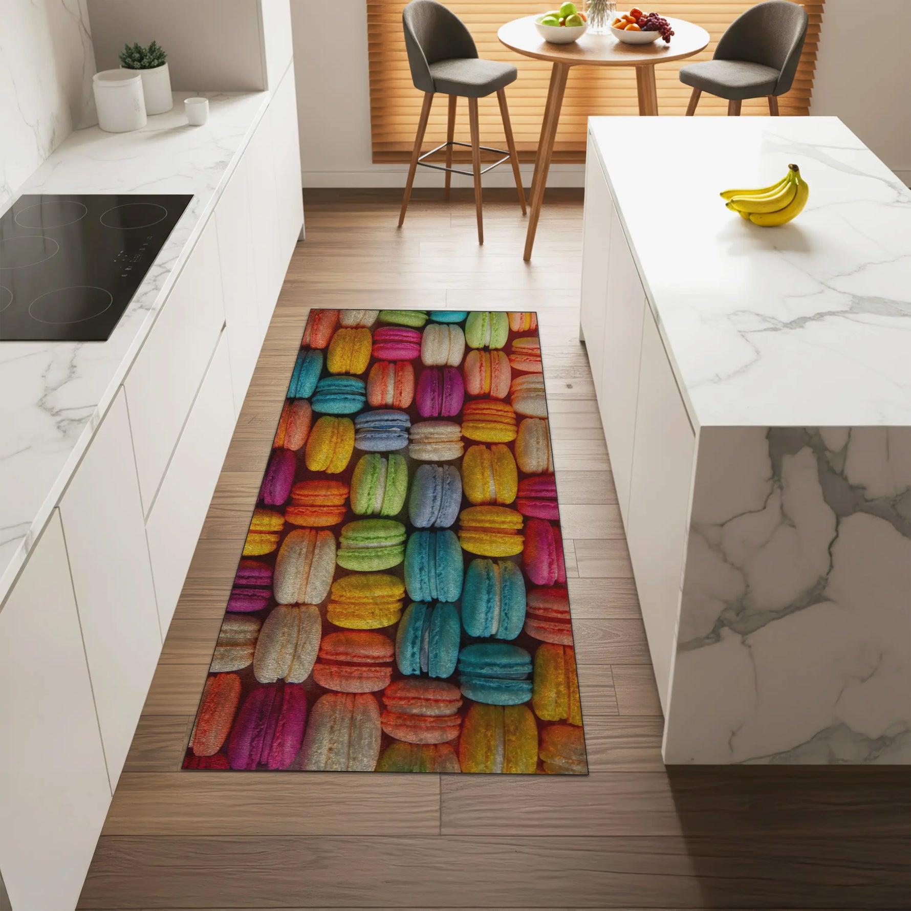 Machine washable rug compatible with robot vacuum cleaners