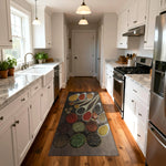 Washable non-slip rug featuring colorful spices and herbs design