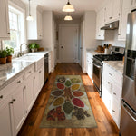 Farmhouse kitchen rug with natural spice pattern