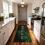 Stylish kitchen rug featuring chemistry element symbols