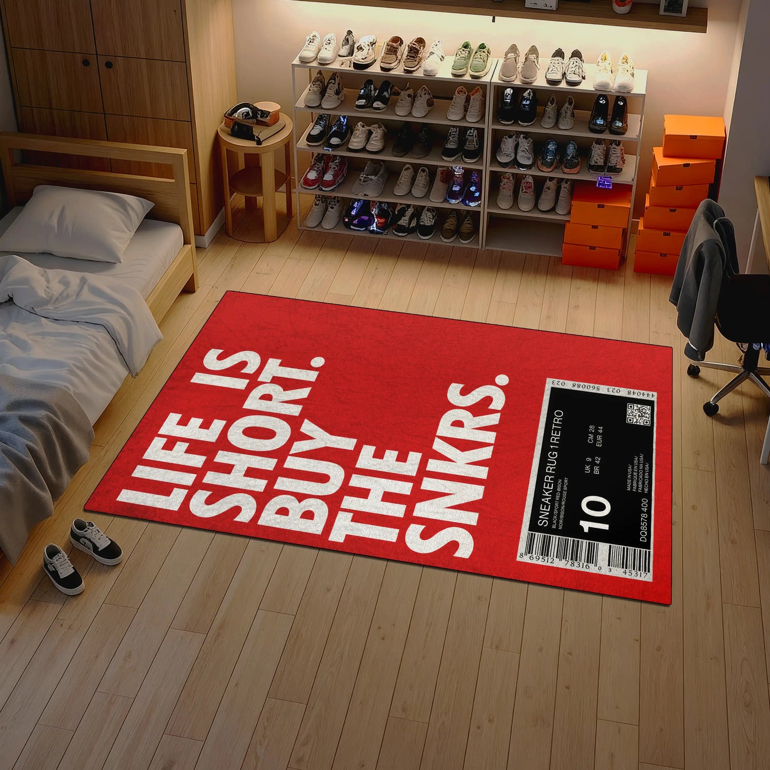 Sneaker Box Rug – Red Label Washable Non-Slip | SneakerHead