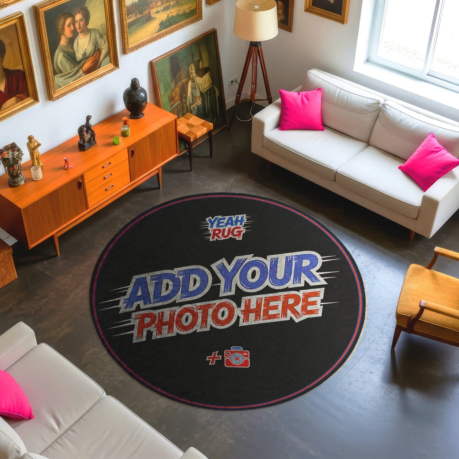 Design Your Own Custom Round  Rug | Personalized Photo or Logo Rug