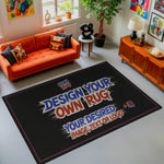 Close-up view showing chenille, rubber, and cotton rug material options